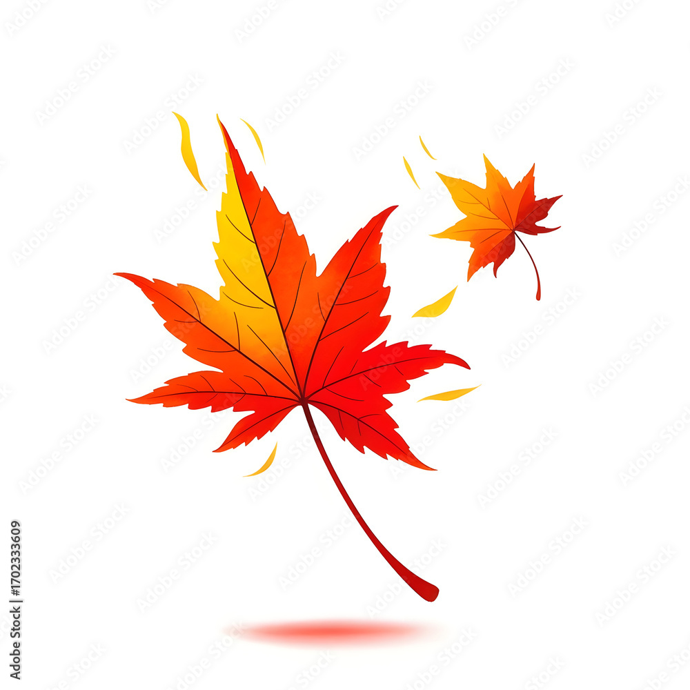 Fototapeta premium Autumn maple leaf illustration