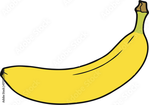 A simple, bright yellow banana, a healthy and versatile fruit, perfect for a quick snack or adding to recipes