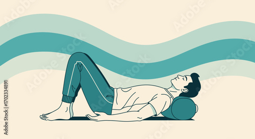 Tranquil Man In Serene Position, Ideal For Relaxation, Body and Mind Wellbeing