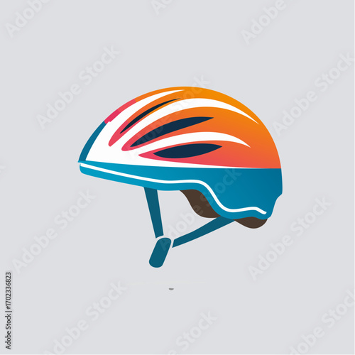 Vibrant Cycling Helmet Illustration: A Stylish and Protective Headgear Design