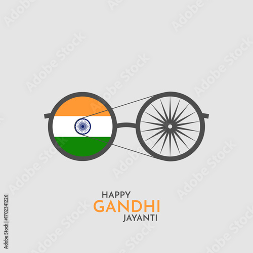 Happy Gandhi Jayanti is celebrated the birth anniversary of Mahatma Gandhi. Illustration of Gandhi Jayanti concept. Happy Gandhi Jayanti Creative Wishes vector design.