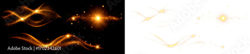 Bright and Shimmering Light Effects for Creative Display on Black and Transparent Background, cutout, png