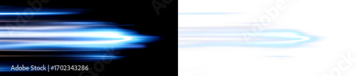 Futuristic Light Streaks and Motion for Design Display on Black and Transparent Background, cutout, png