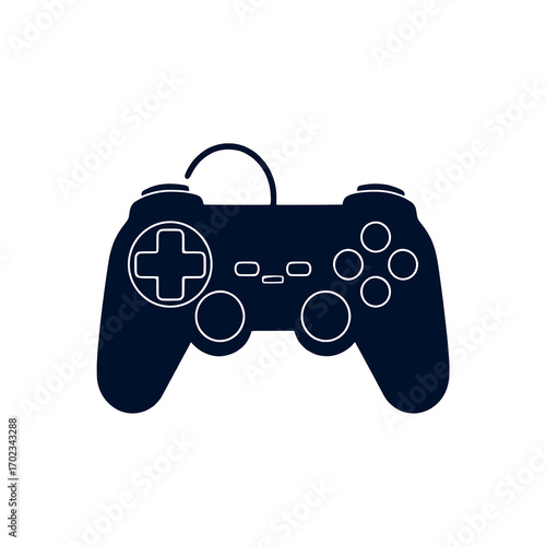 Video game controller silhouette icon for gaming concept vector