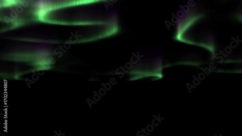 Beautiful northern lights dancing isolated on the black background for overlay visual design or screen blending video editing. Aurora on black sky easy to edit in your video project in 4K.