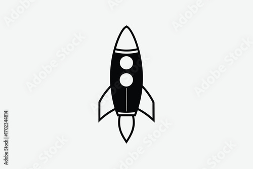 a sleek rocket design with sharp edges and smooth curves silhouette