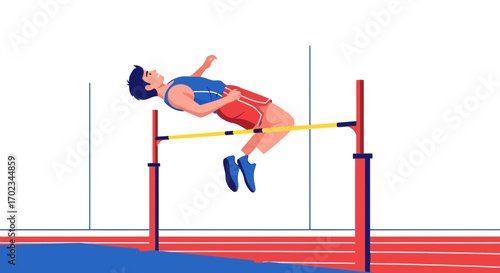 Athlete Clears High Jump Bar With Elegance Demonstration A Brilliant Sporting Moment