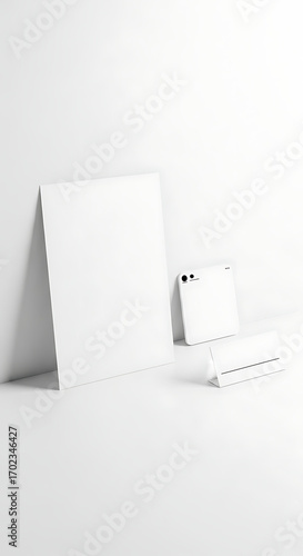 Minimalist White Mockup Scene for Modern Branding and Design Display