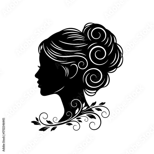  Curly Hairstyle Woman Silhouette
