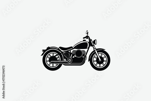 classic motorcycle design with intricate details and bold lines silhouette
