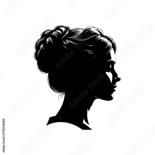 women silhouette, hair style