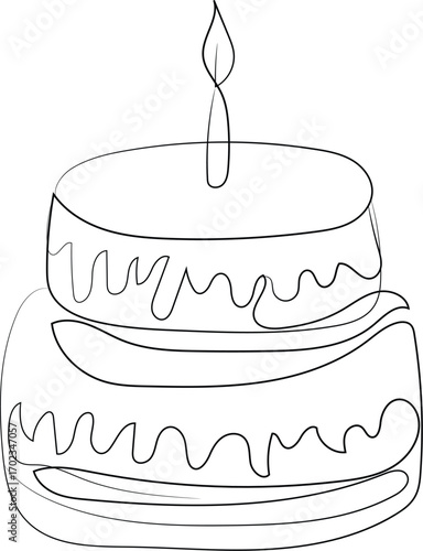 A delightful vector illustration of a sweet cake with icing and candles, perfect for a birthday celebration or any happy party