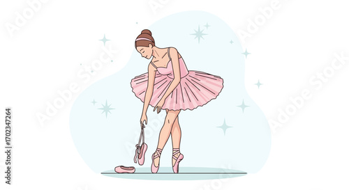 Ballerina Getting Ready: A Graceful Dancer Preparing For Performance On Stage
