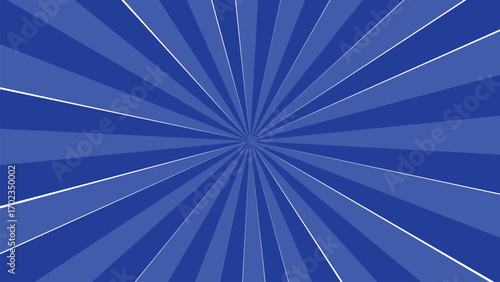 Abstract blue and white radial background with geometric pattern and lines