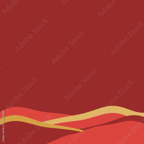 Abstract Red and Gold Wavy Background, minimalist flowing design for elegant presentations and celebratory themes.