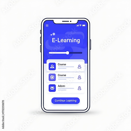 E-learning online education mobile app smartphone interface ui design