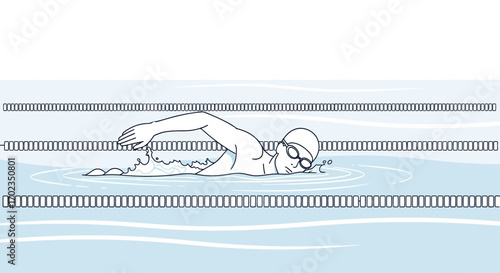 An Athlete Swimming Laps In a Pristine Pool, Demonstrating Strength and Endurance
