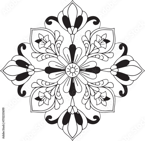Elegant floral mandala design element for creative projects and ornamental decorations originally a vector
