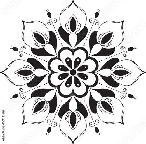 Elegant floral mandala design for meditation, yoga, and spiritual practices, a calming and inspiring pattern