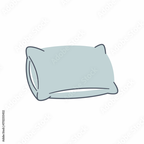 Simple, light-gray illustration of a rectangular pillow.
