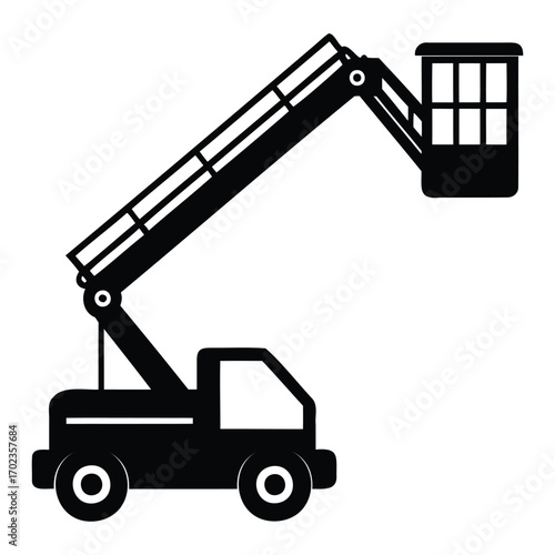 Boom Lift Silhouette Illustration
