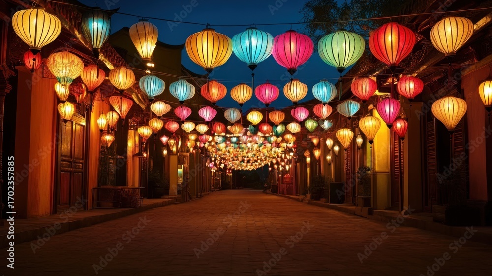 Fototapeta premium chinese lanterns at night