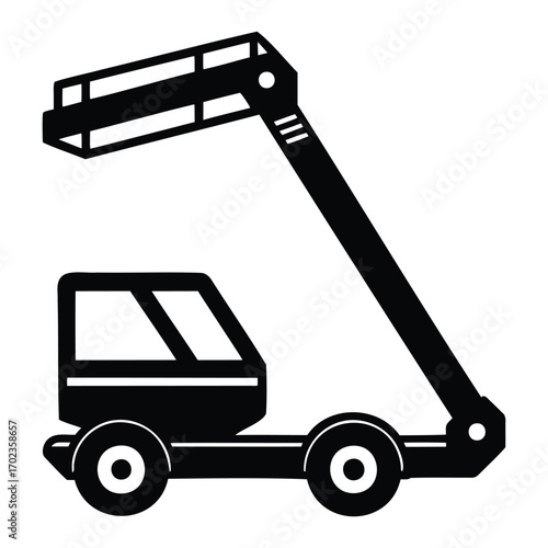 Boom Lift Silhouette Illustration