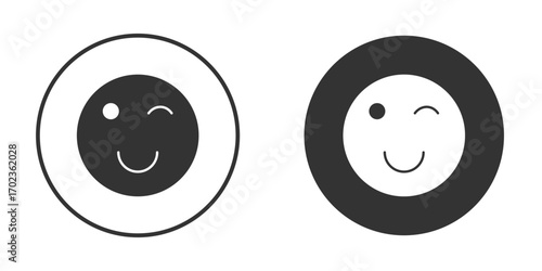 Smile wink icon vector. simple design logo icons set