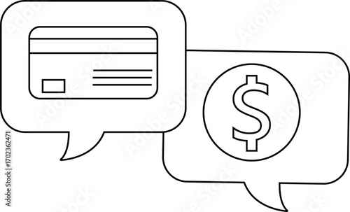 dollar chat icon and ATM card icon with white background