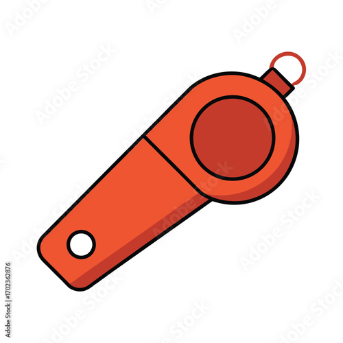 red whistle isolated on white