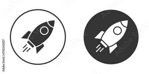 Rocket launch icon vector. simple design logo icons set