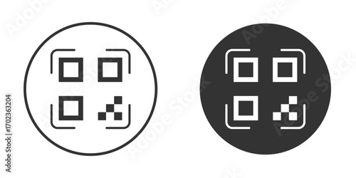 Qrcode icon vector. simple design logo icons set