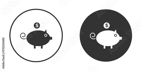 Piggy bank icon vector. simple design logo icons set