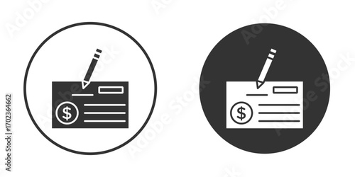 Money check icon vector. simple design logo icons set