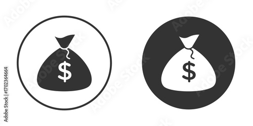 Money bag icon vector. simple design logo icons set
