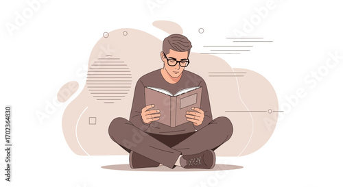 Contemplating Literature: A Modern Individual Lost Within the Pages of a Book
