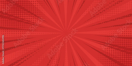Vintage pop art red background. Banner vector illustration