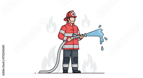 Courageous Firefighter Extinguishes Flames With A Jet Of Water, Saving Lives