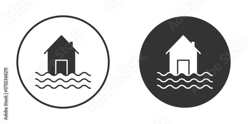 House flood icon vector. simple design logo icons set