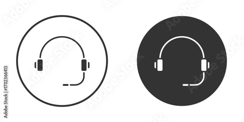Headset icon vector. simple design logo icons set