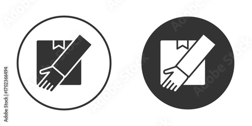 Hand holding box icon vector. simple design logo icons set