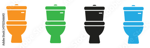 Modern toilet icon for bathroom design or plumbing service promotion with a sleek minimalist style and open seat, ready for your creative project