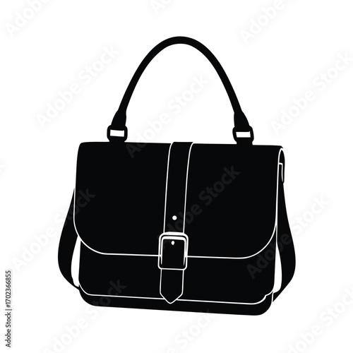 black leather bag