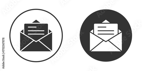 Envelope open icon vector. simple design logo icons set