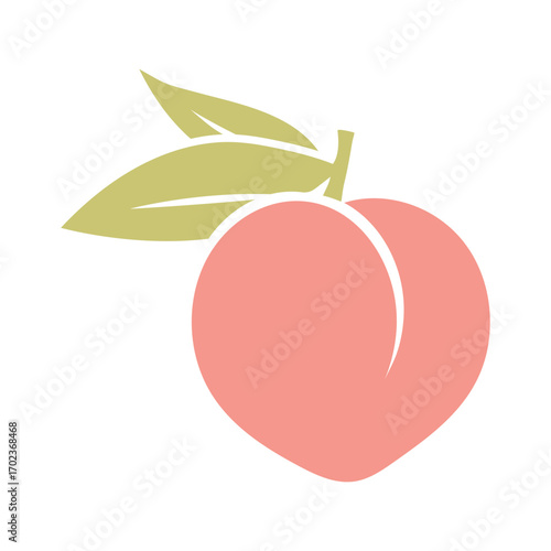 Peach Fruit Vector Illustration – Fresh Organic Food Design