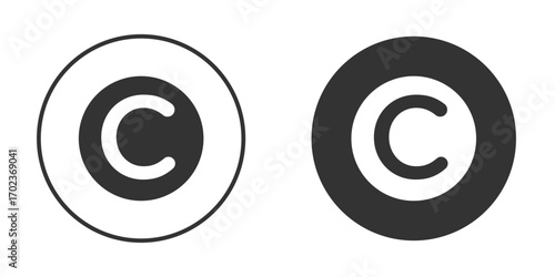 Copyright icon vector. simple design logo icons set