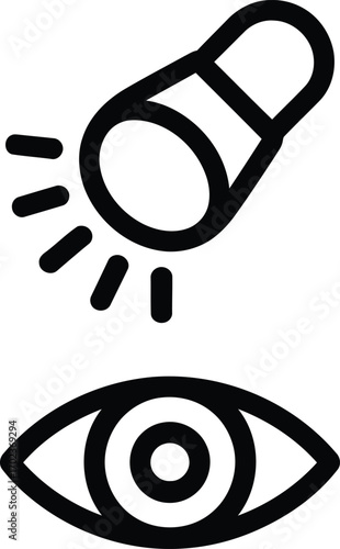 An Illustrative Image Depicting Flashlight Illuminating the Eye Symbolizing Vision Health and Eye Care Emphasizing Medical Examinations and Ophthalmological Awareness for Good Eyesight