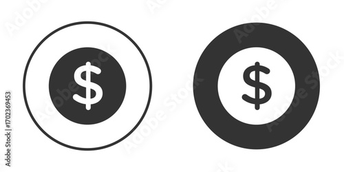 Coin icon vector. simple design logo icons set