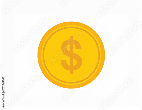 Flat vector icon of dollar coin