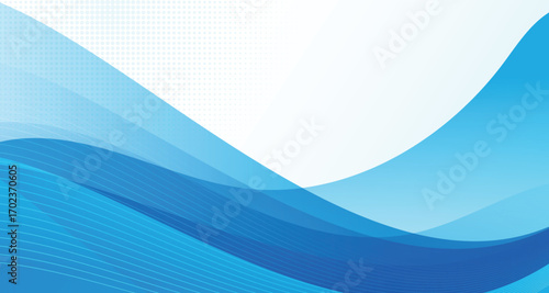Gradient blue and white flowing wave business banner background. Template use for banner, cover, poster, wallpaper, design with space for text.